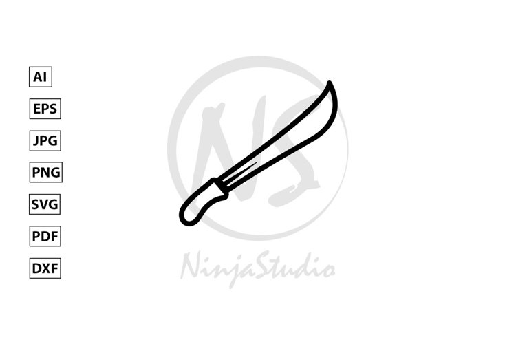 Sword Line Icon In Flat Style Vector example image 1