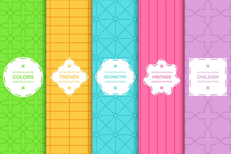 Trendy colorful geometric patterns example image 1