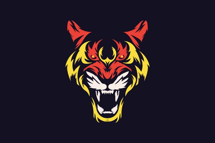 Abstract tiger face logo template vector - Eps 10 example image 1