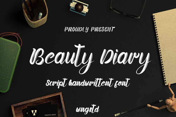 Beauty Diary - Handwritten Brush Font example image 1