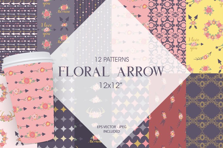 Floral Arrow Graphic & Illustration - Sublimation example image 1