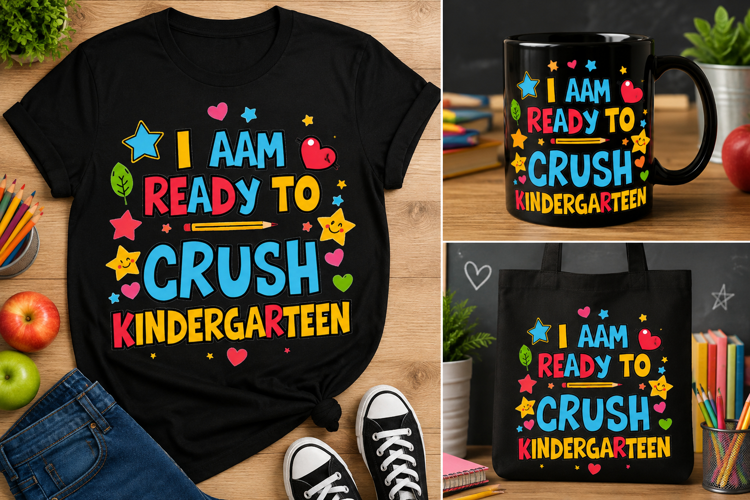 I Am Ready to Crush Kindergarten PNG, Back to School