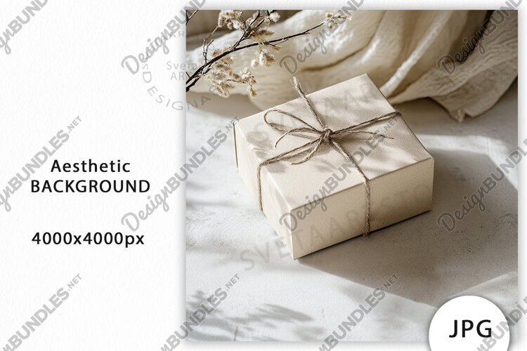 Aesthetic Box Neutral Background, Mockup JPG example image 1