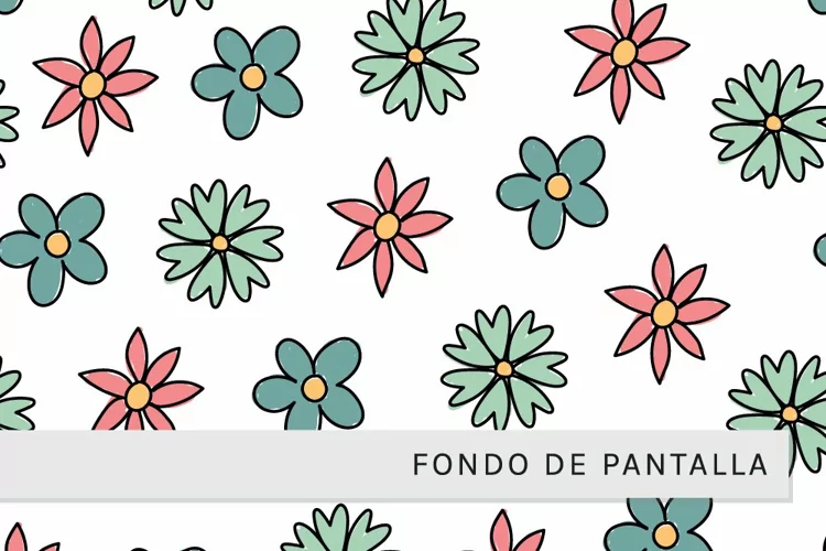 Fondo de Pantalla de Flores Garabateadas