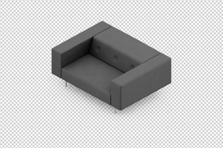 Isometric Arm Chair 3D isolated render