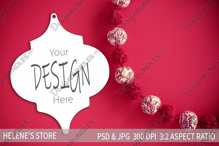 Christmas ornament mockup| arabesque mockup | psd mockup|jpg example image 1