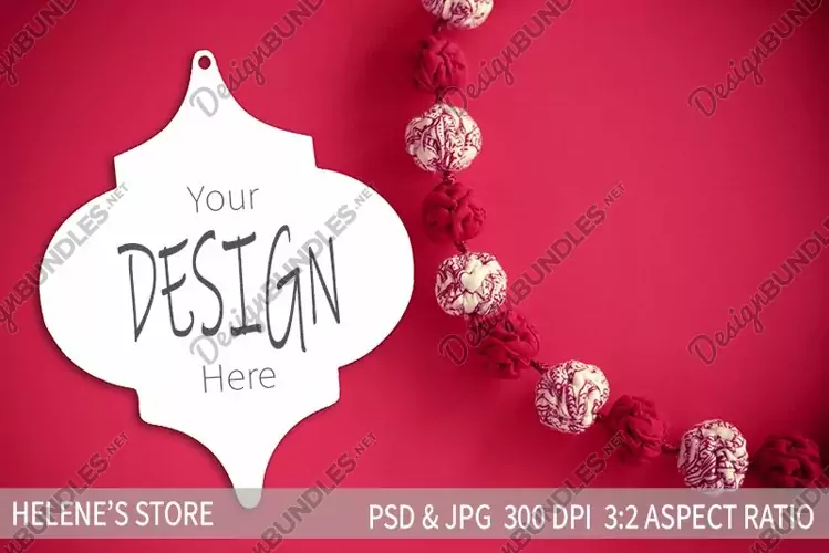Christmas ornament mockup| arabesque mockup | psd mockup|jpg