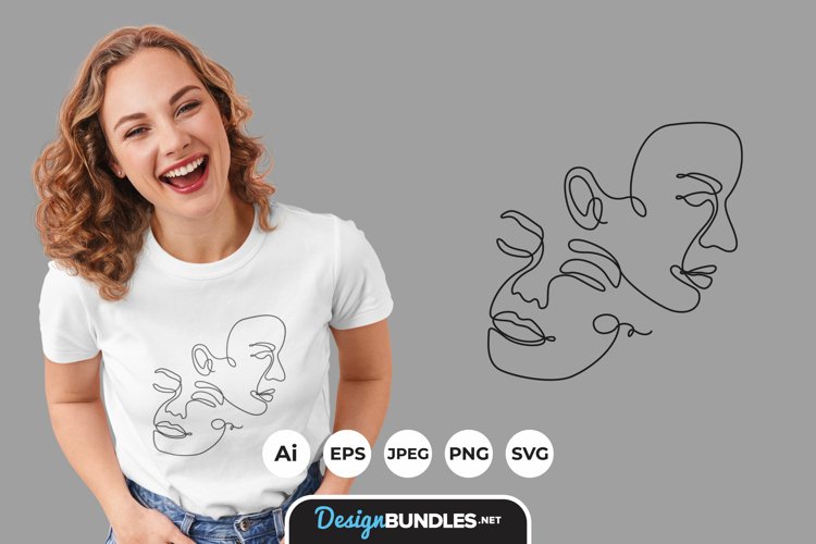 Women Abstract Illustrations for T-Shirt Design example image 1