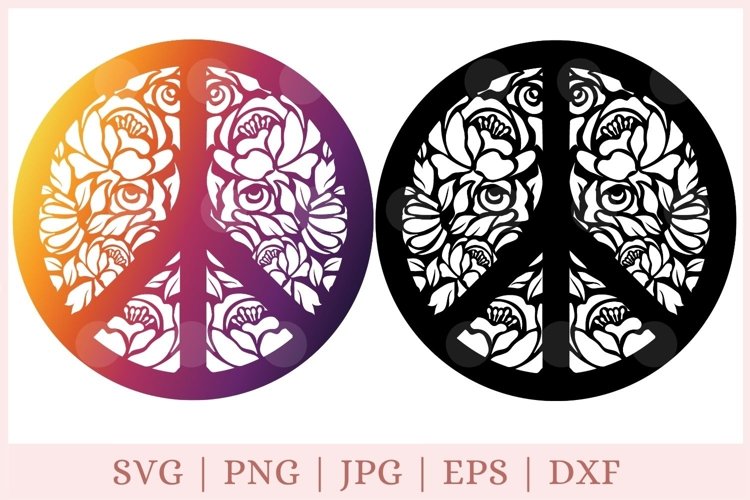 Floral peace svg, peace symbol svg , hippie svg (846386) | Cut Files