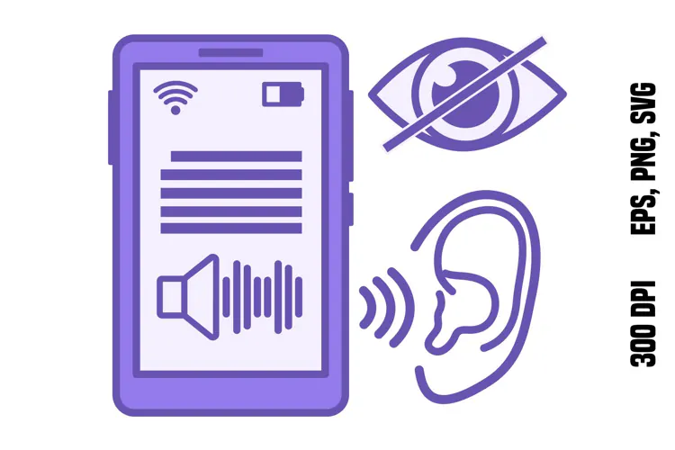 Purple Text to Speech Icon