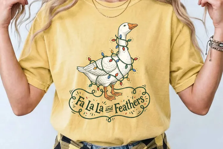 Fa La La and Feathers Goose Illustration