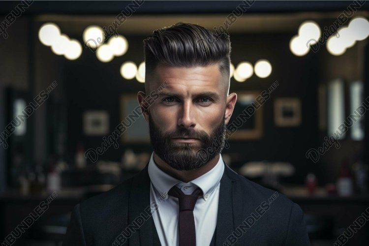Confident businessman in modern office example image 1