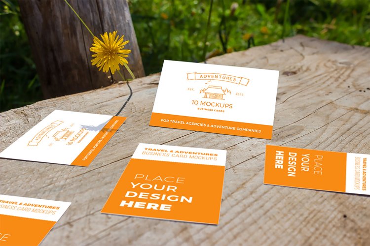 Business cards mockup 1 | Travel Mockup Collection Set 2 example image 1