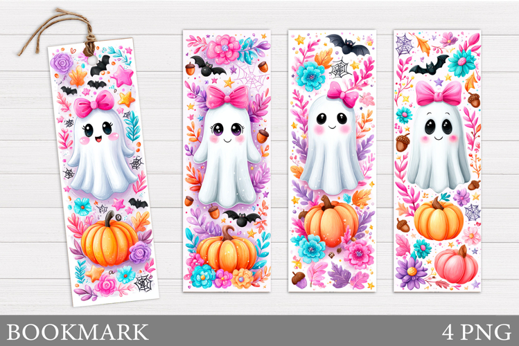Cute Ghost Bookmark Printable. Cute Halloween Bookmark