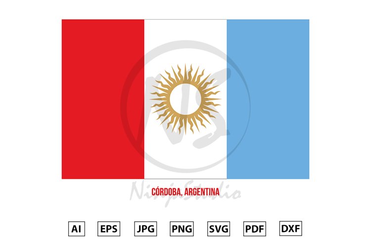 Cordoba Flag Vector Illustration. Flag of Argentina Province example image 1