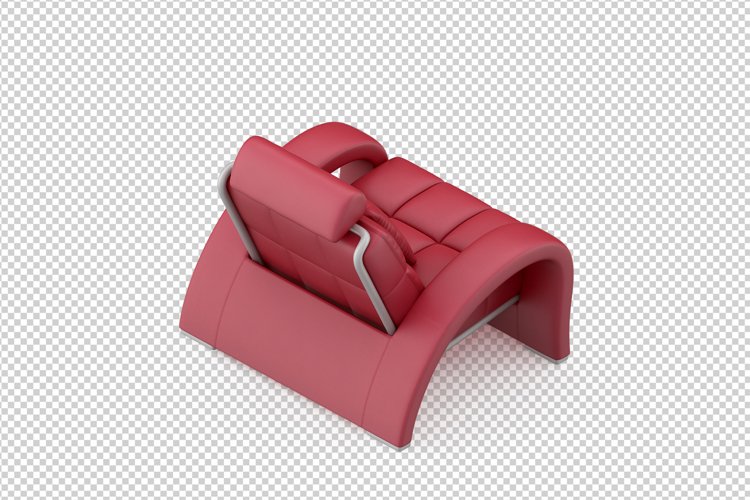 Isometric Arm Chair 3D isolated render