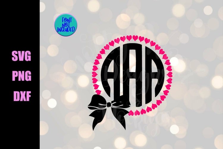 Monogram Border SVG - Valentine SVG - Downloadable files example image 1