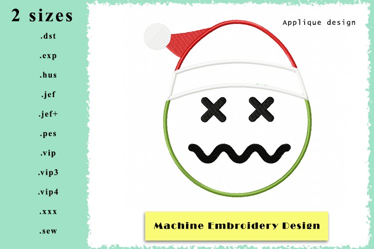 Applique Emoticon Machine Embroidery Design 2 Sizes example image 1