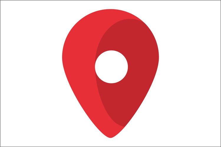 Location pointer. Map pin tag in red. Map pinner in flat example image 1