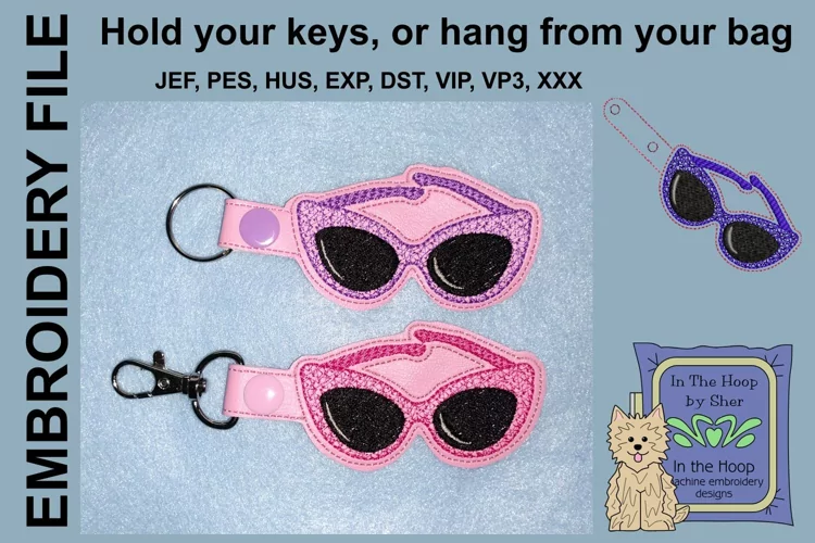 ITH Sunglasses Vinyl Key Fob or Bag Tag - Snap Tab
