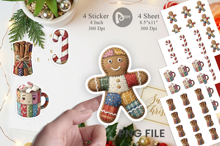 Christmas Treat Patchwork Sticker