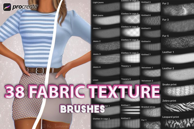 Procreate fabric texture brushes (1844439) Procreate brushes Design