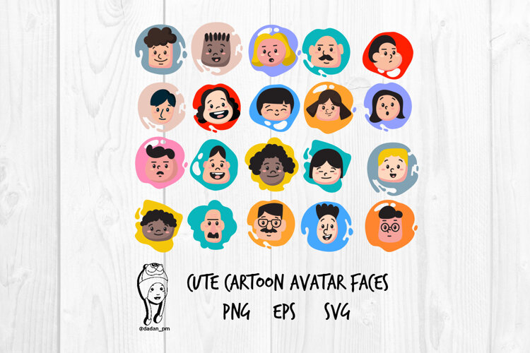 Cute Cartoon Avatar Faces example image 1