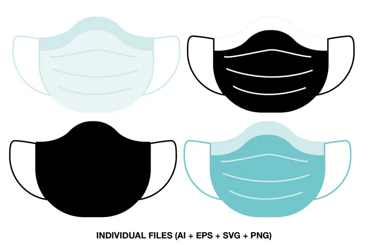 Face Mask SVG with Medical Surgical Mask Clipart