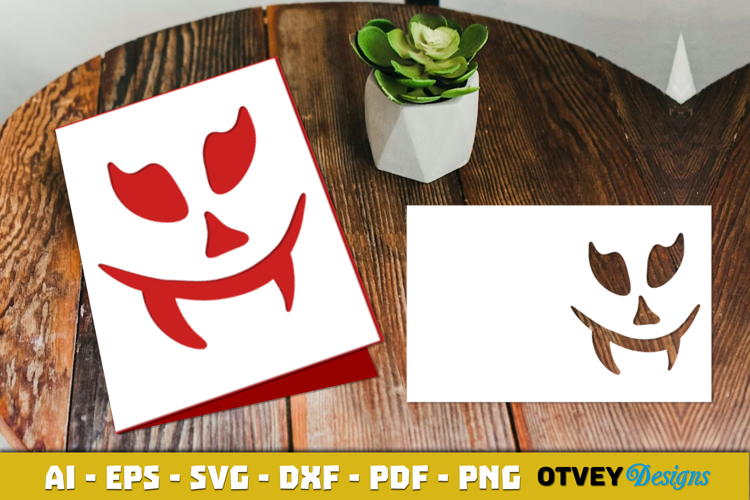 Face Pumkin Halloween Card Cover Paper Cut