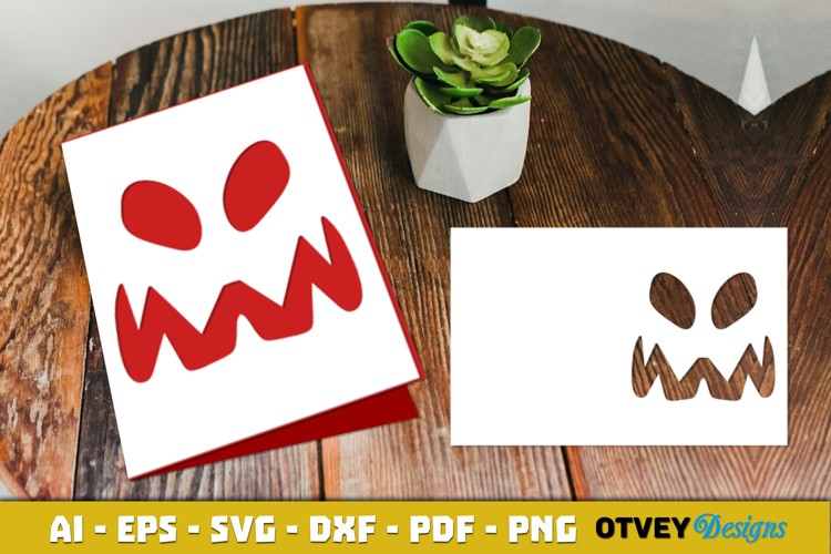 Face Pumkin Halloween Card Cover Paper Cut