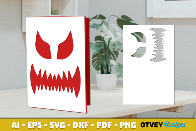 Face Pumkin Halloween Card Cover Paper Cut