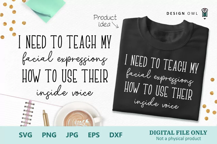 Facial expressions - Inside Voice - Funny T shirt SVG file