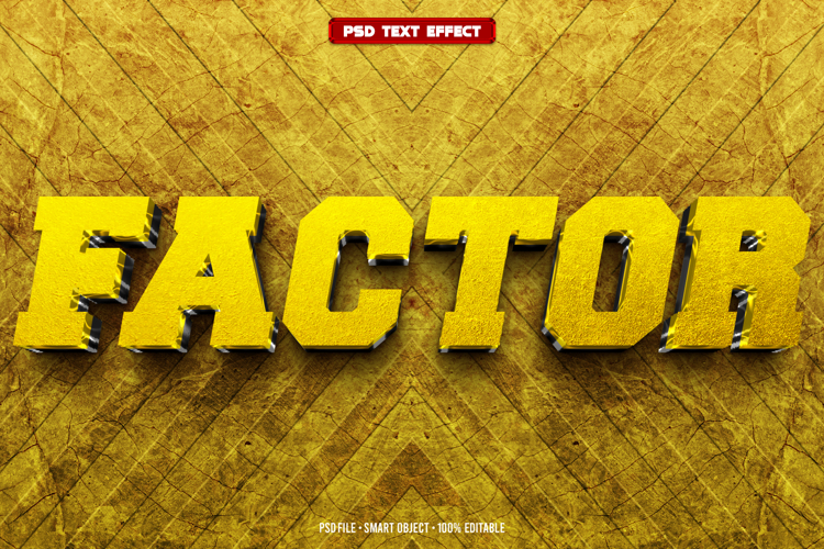 Factor 3D editable text effect