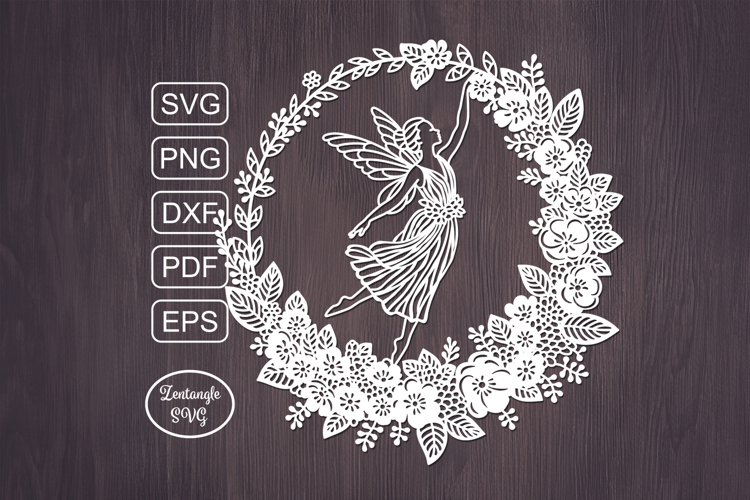 Fairy papercut, paper cutting template, autumn laser cut