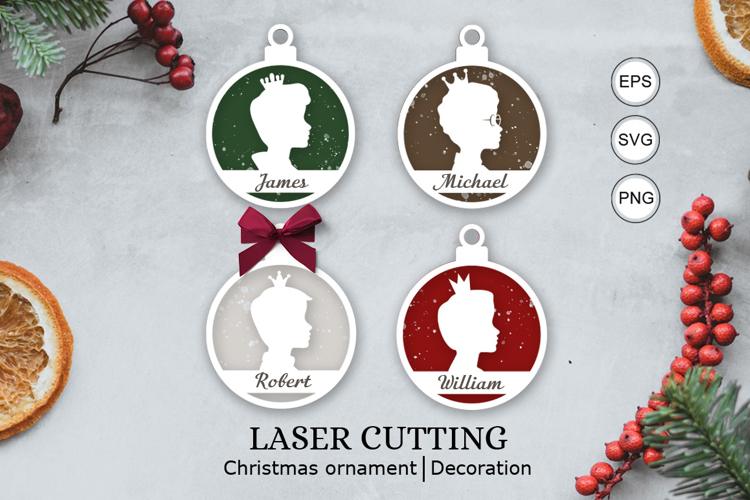 Prince christmas personalized ornaments SVG