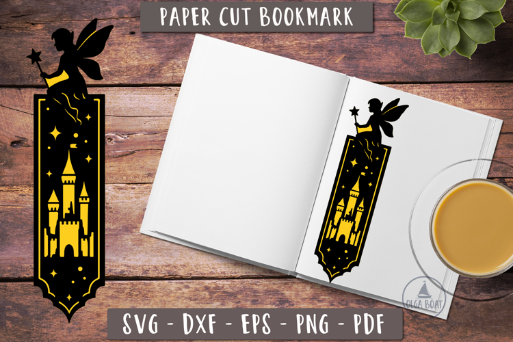 Fairy bookmarks SVG | 3d fantasy bookmark cutting