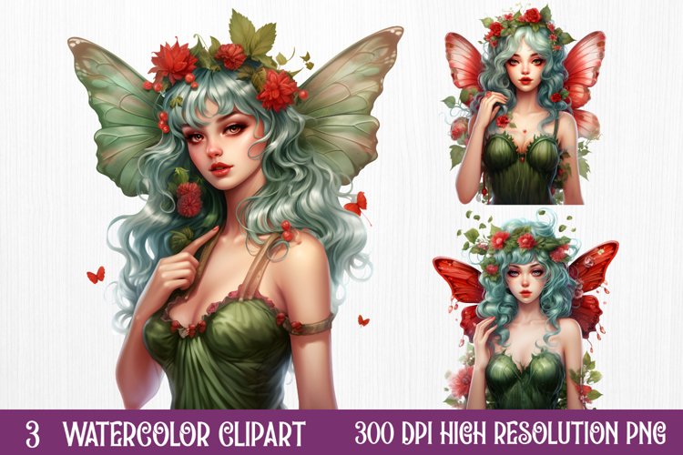 Fairy Christmas Sublimation Clipart, Christmas PNG