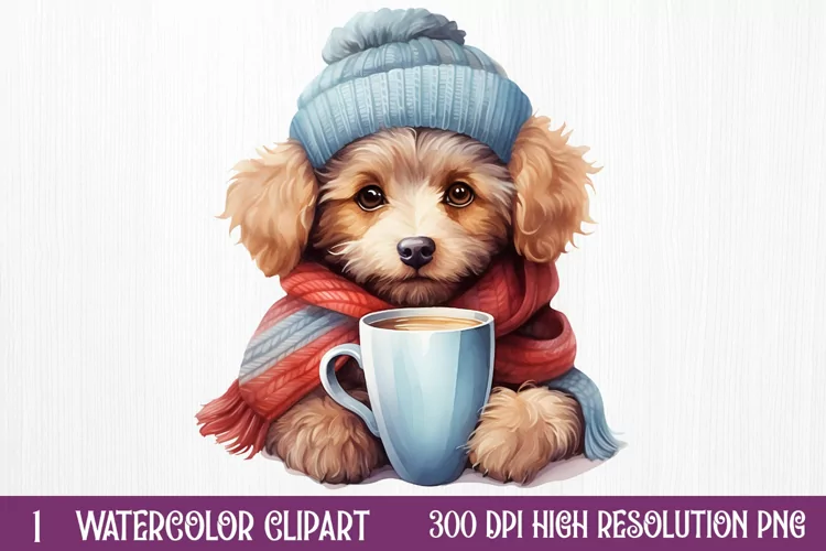 Christmas Animals Coffee Sublimation Clipart, Christmas PNG
