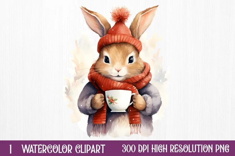 Christmas Animals Coffee Sublimation Clipart, Christmas PNG