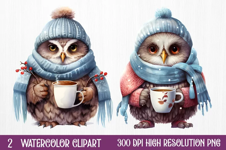 Christmas Animals Coffee Sublimation Clipart, Christmas PNG