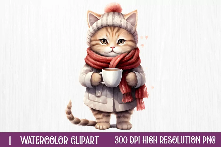 Christmas Animals Coffee Sublimation Clipart, Christmas PNG