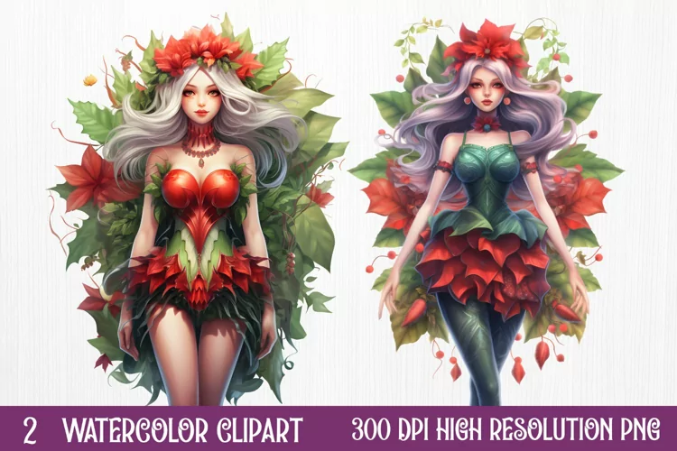 Fairy Christmas Sublimation Clipart, Christmas PNG