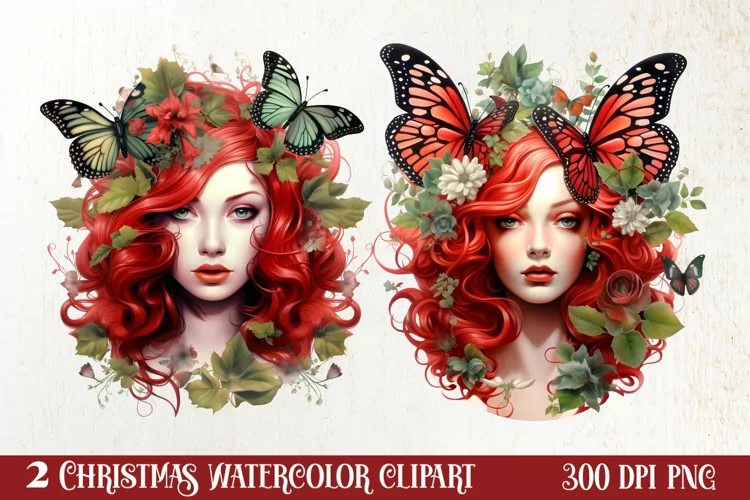 Fairy Christmas Sublimation Clipart, Fairy Christmas PNG
