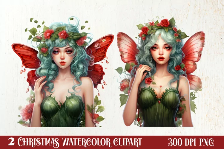 Fairy Christmas Sublimation Clipart, Fairy Christmas PNG