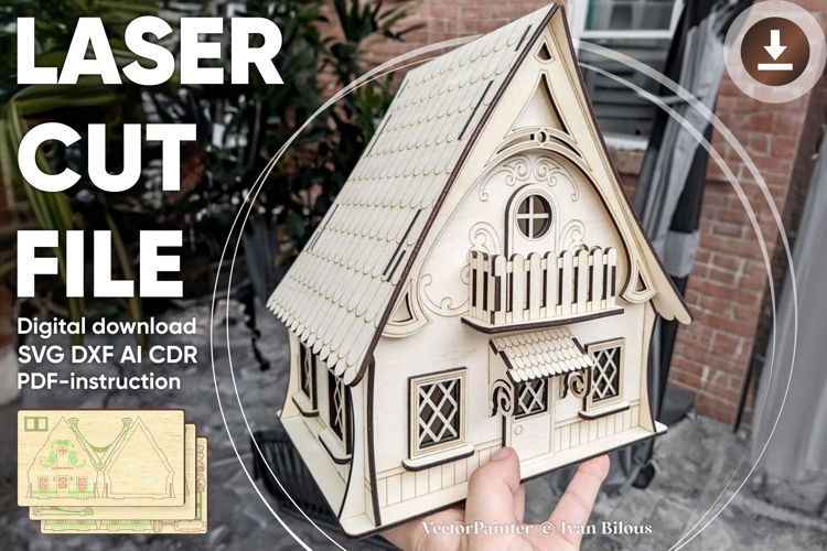 Fairy dollhouse - laser cut fies, SVG plan Fantasy dollhouse example image 1