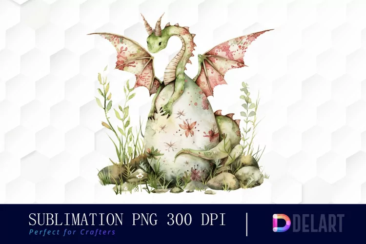 Fairy Dragon Egg Watercolor Clipart