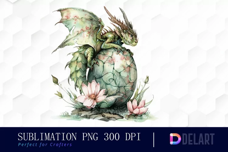 Fairy Dragon Egg Watercolor Clipart