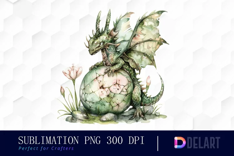 Fairy Dragon Egg Watercolor Clipart