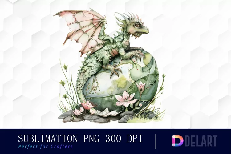 Fairy Dragon Egg Watercolor Clipart