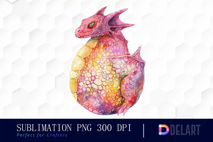 Fairy Dragon Egg Watercolor Clipart